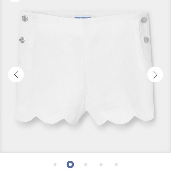 Jacadi Paris girl piqué White Scalloped High Waist cotton Shorts 6 - Picture 5 of 7
